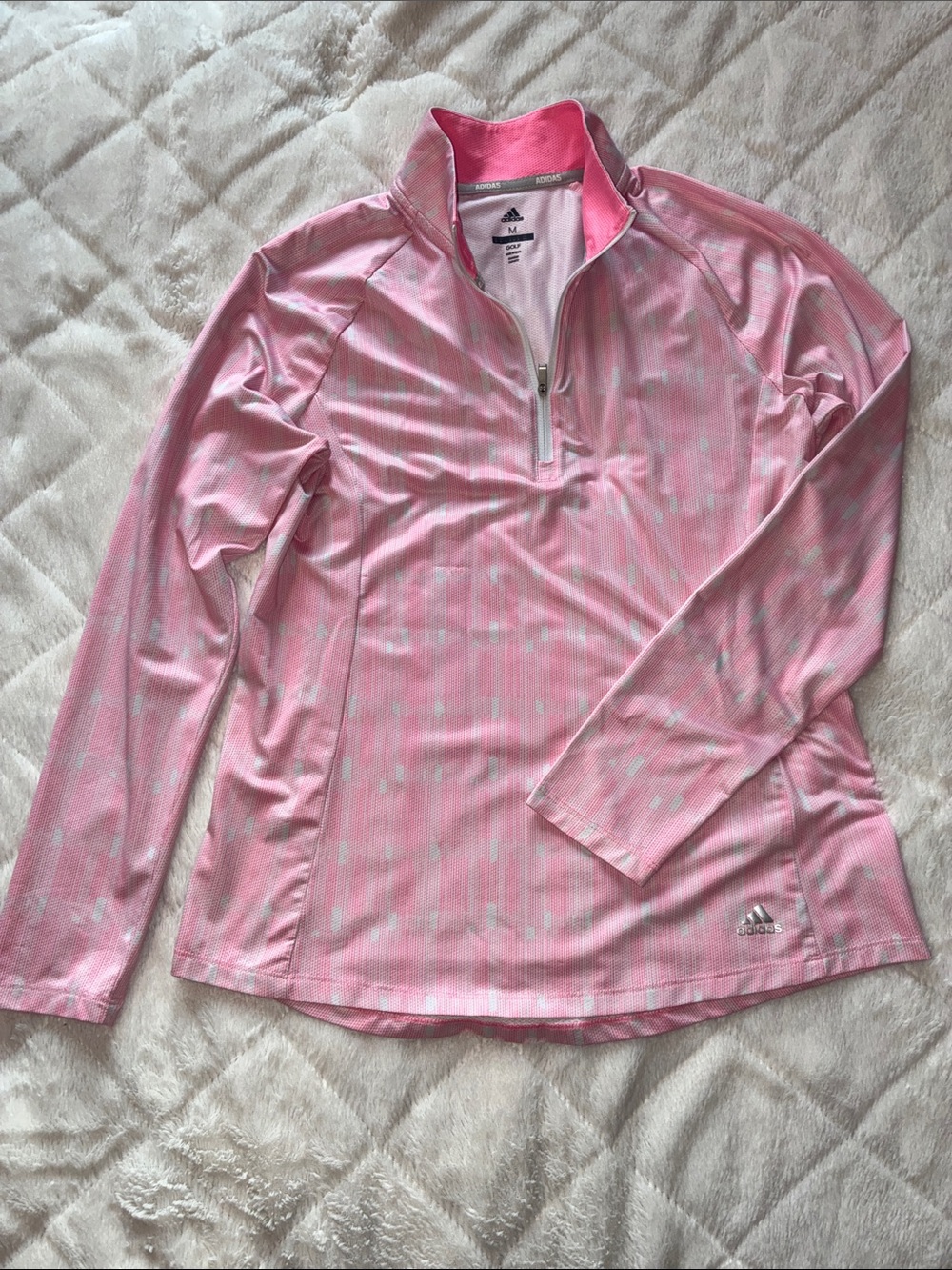 adidas Golf Pink Long-Sleeve Quarter-Zip